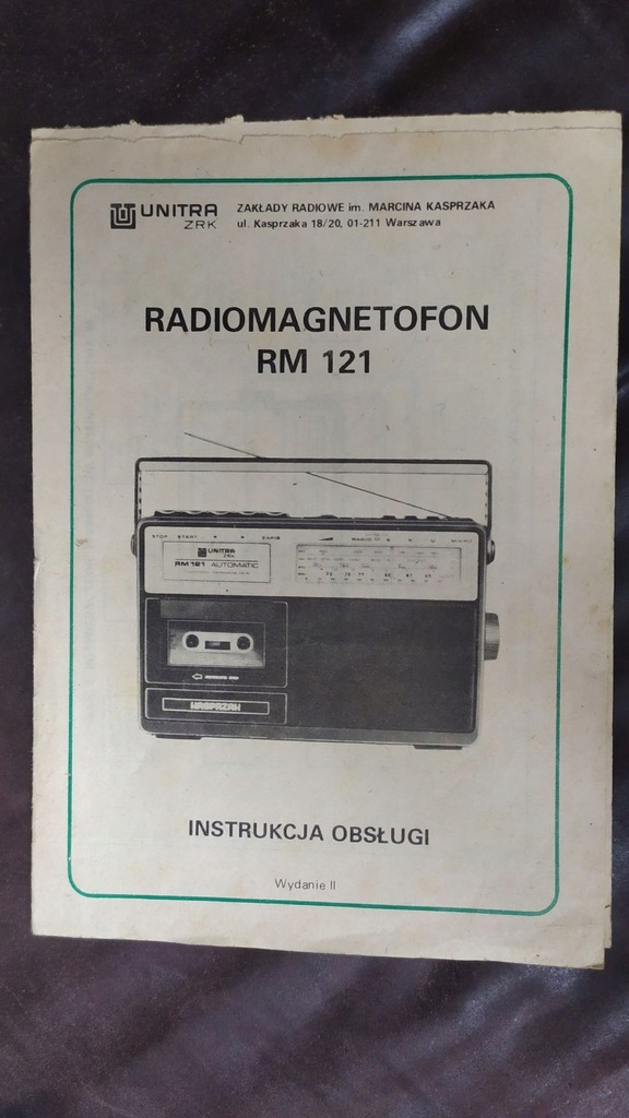 INSTRUKCJA OBSŁUGI RADIOMAGNETOFON KASPRZAK