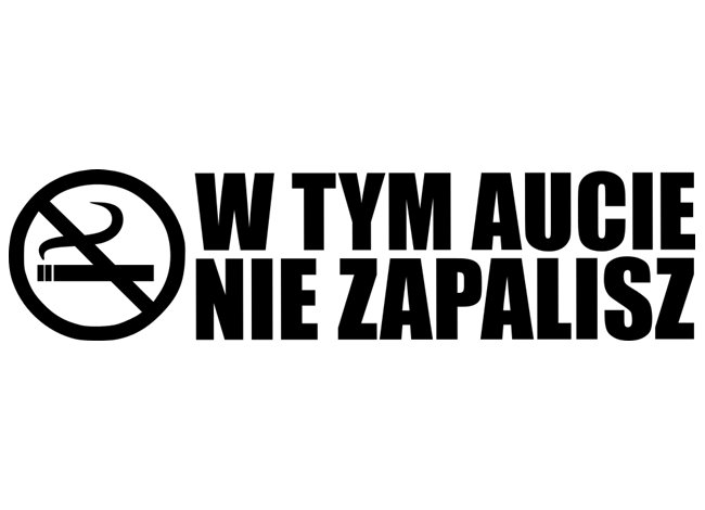 Naklejka ZAKAZ PALENIA W AUCIE nie palić nie dymić