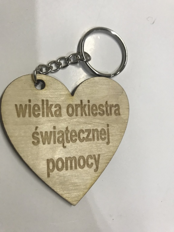 Serduszko WOŚP grawer drewno