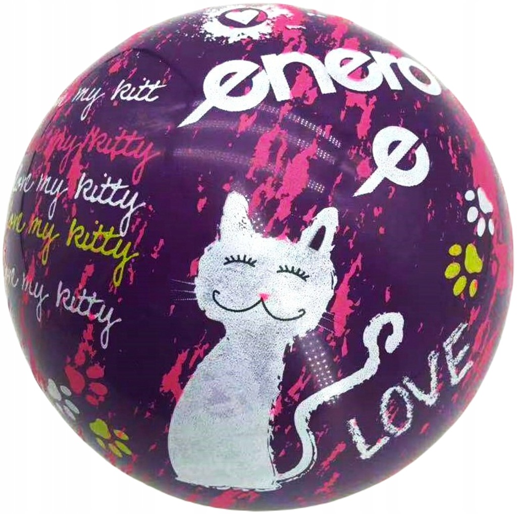 PIŁKA GUMOWA 18CM ENERO LOVE KITTY