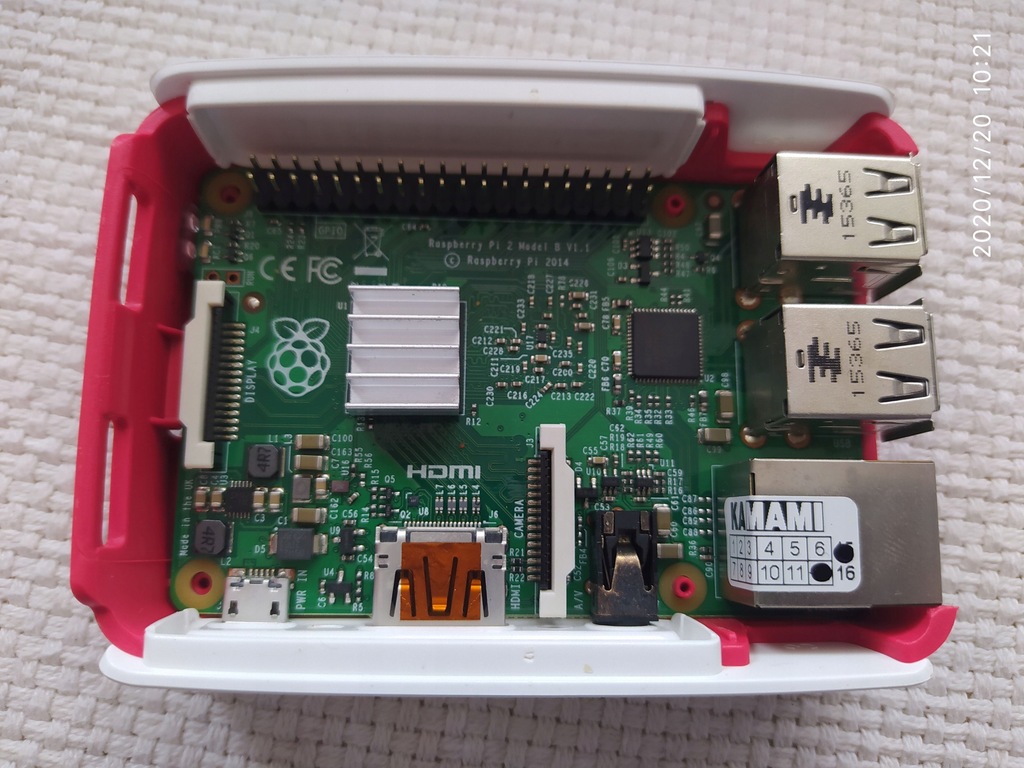 Raspberry pi 2B V1.1, obudowa, zasilacz