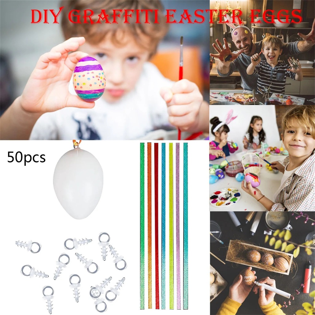Zabawki przedszkolne 50pcs jajka wielkanocne liczba kolorowe plastikowe fał