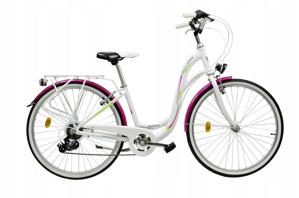 Rower Monteria Milano 26 15" biało-różowy