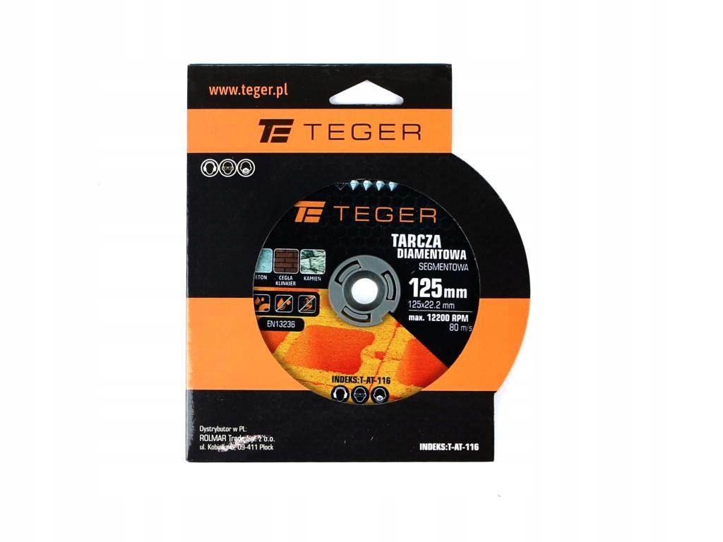 Tarcza diamentowa segmentowa 125x22.23 mm do cięcia TEGER