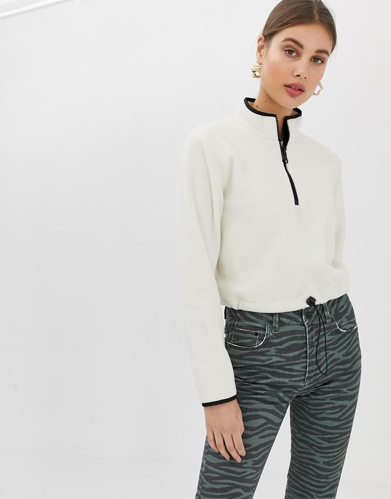 ASOS__XDI KRÓTKA BLUZA POLAROWA Z ZAMKIEM__S