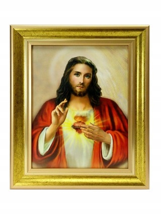 Obraz 30x40cm Serce Pana Jezusa rama... - 35957