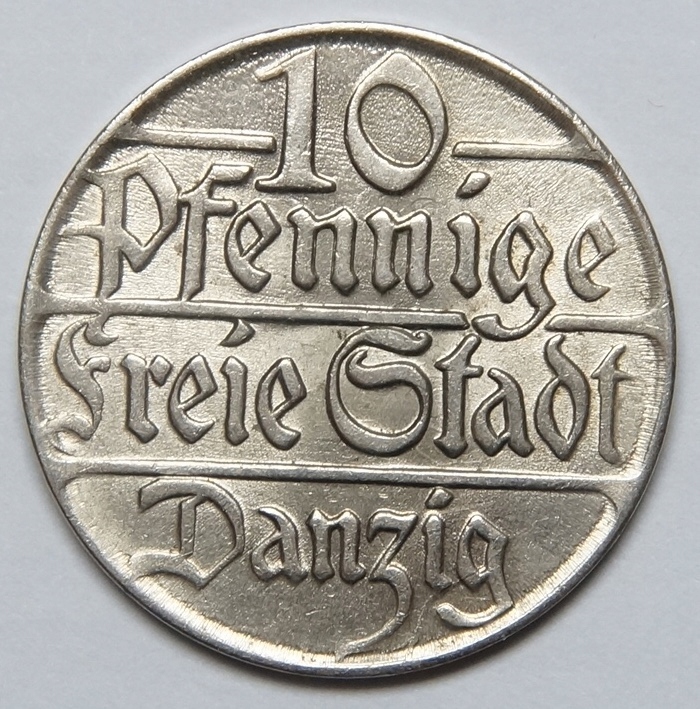 kx 10 fenigów 1923 Wolne Miasto Gdańsk - mennicze