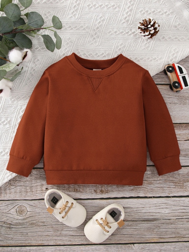 SHEIN BLUZA CHŁOPIĘCA RDZAWY BRĄZ 98CM 772