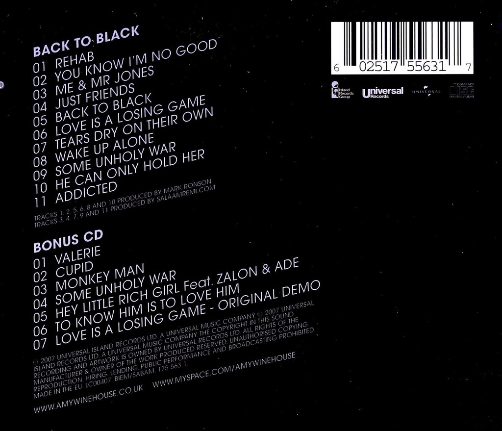 Купить ЭМИ УАЙНХАУС: BACK TO BLACK, ДЕЛЮКСНОЕ ИЗДАНИЕ (2CD): отзывы, фото, характеристики в интерне-магазине Aredi.ru