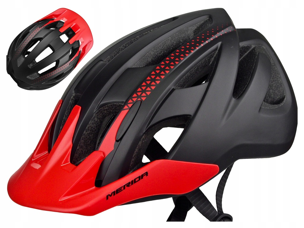 KASK MERIDA YOUNG BLACK/RED IN-MOLD 55-58 CM / M