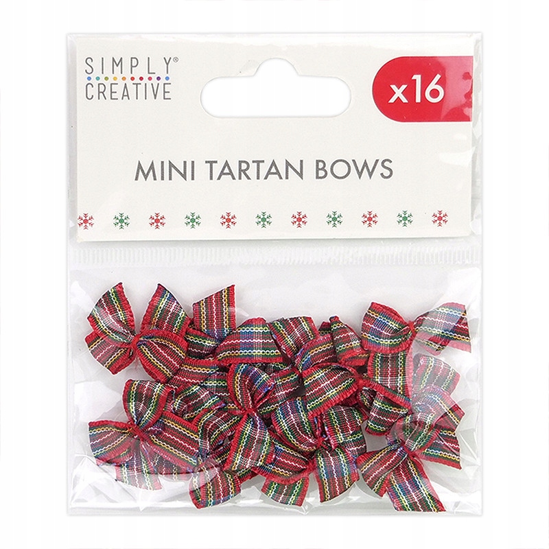 Mini kokardki w kratkę - Simply Creative - 16 szt.