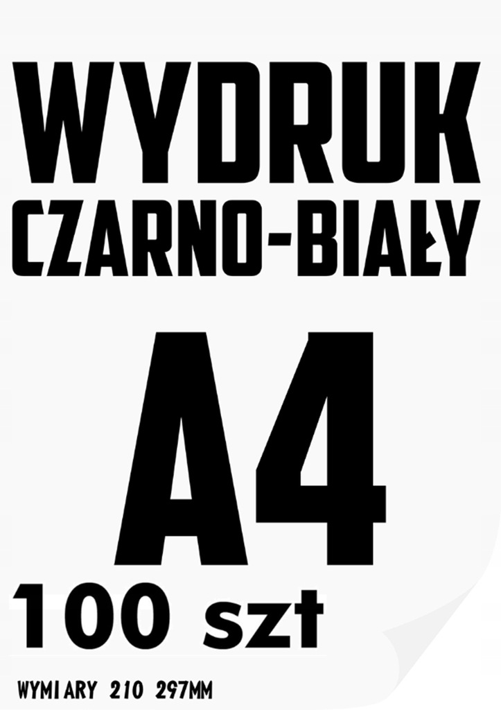 WYDRUK A4 z PLIKU KSIĄŻKI PRACY DYPLOMOWEJ itp. 100 STRON