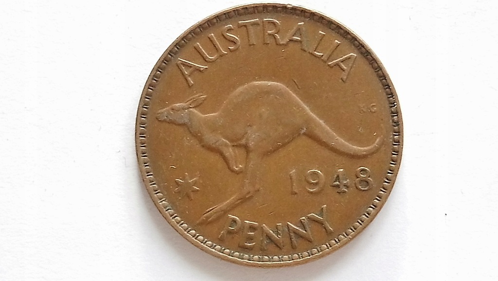 B183 Australia one penny 1948 kangur Jerzy VI