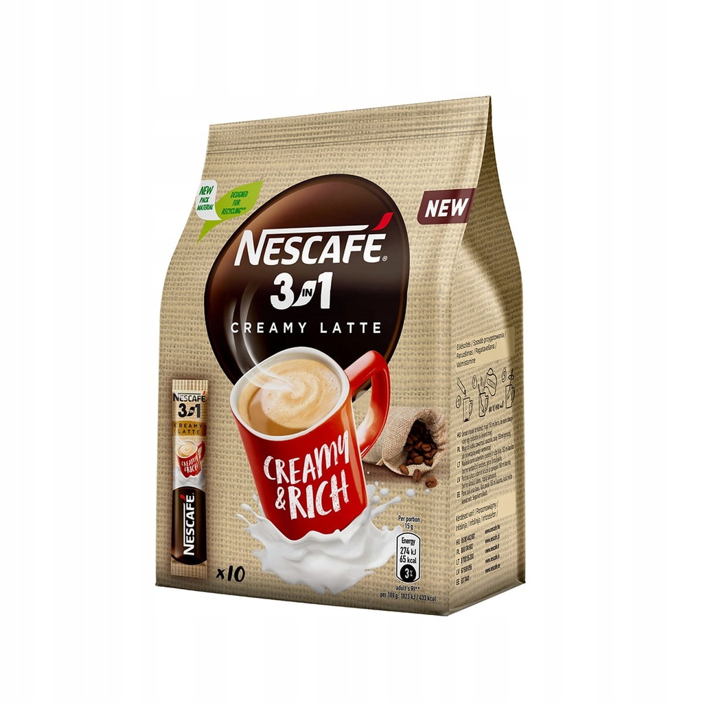 Nescafe Kawa 3w1 Creamy Latte 10 TB x 15G