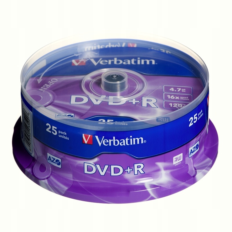 Dvd+r verbatim azo 4.7gb 16x matt silver sp 25szt