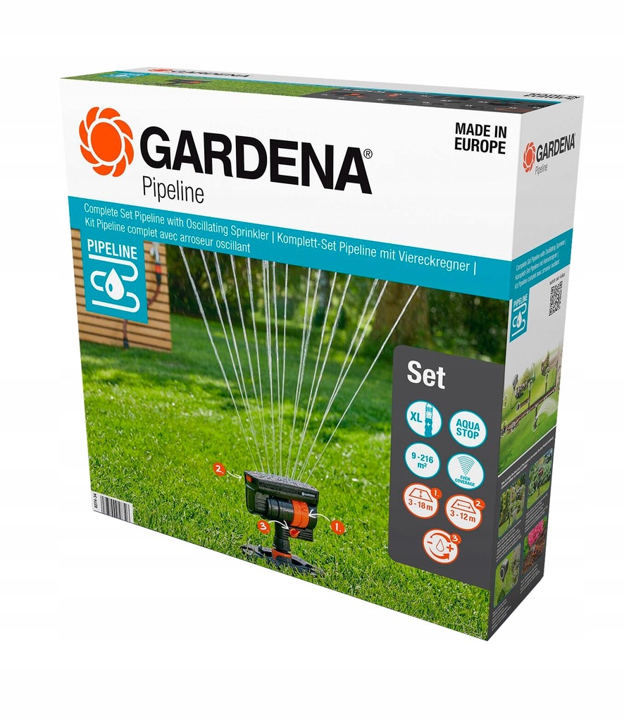 Zestaw ze zraszaczem wahadłowym Pipeline Gardena 08274-34