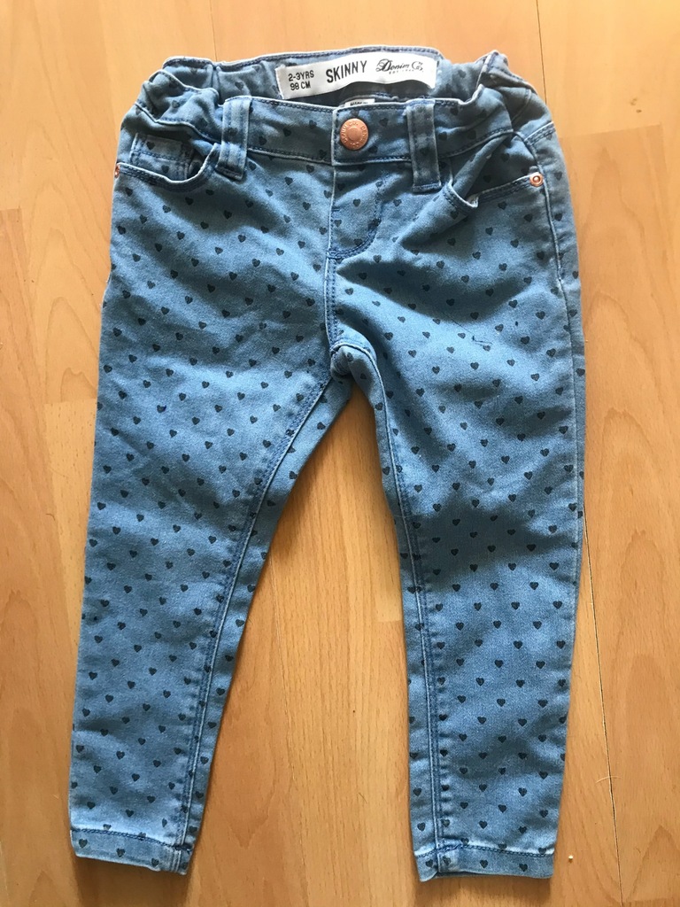 Denim Co spodnie skinny serca 2-3 lata 98cm