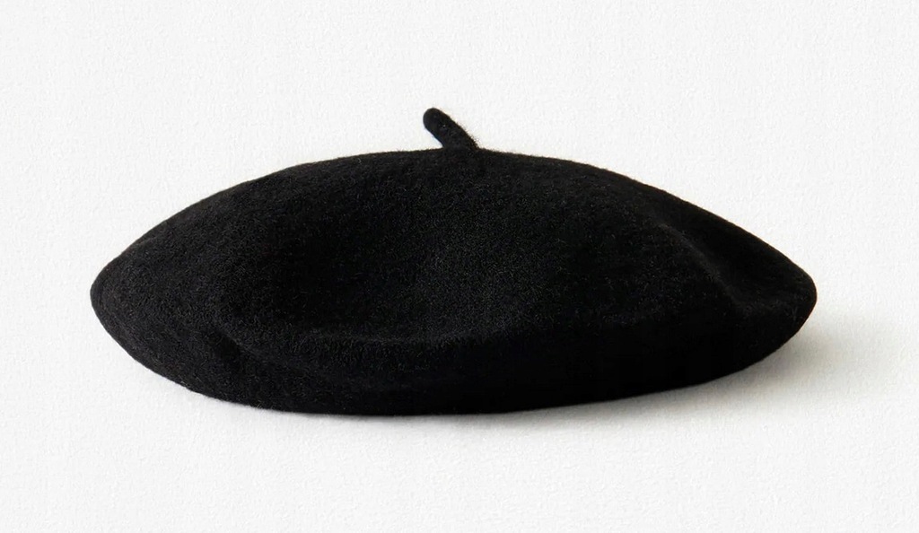 Zara czarny beret z ozdobnymi aplikacjami NOWY