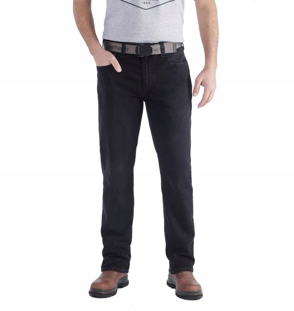 CARHARTT jeansy dżinsy Flex Harley czarne 38/32