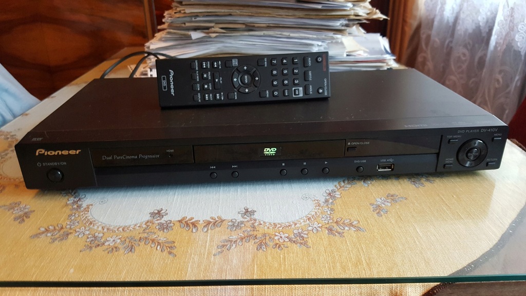 DVD Pionier Pioneer DV410V pilot HDMI 1080p USB 8165897936 oficjalne archiwum Allegro