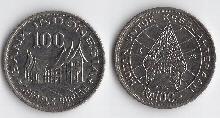 INDONEZJA 1978 100 RUPIAH