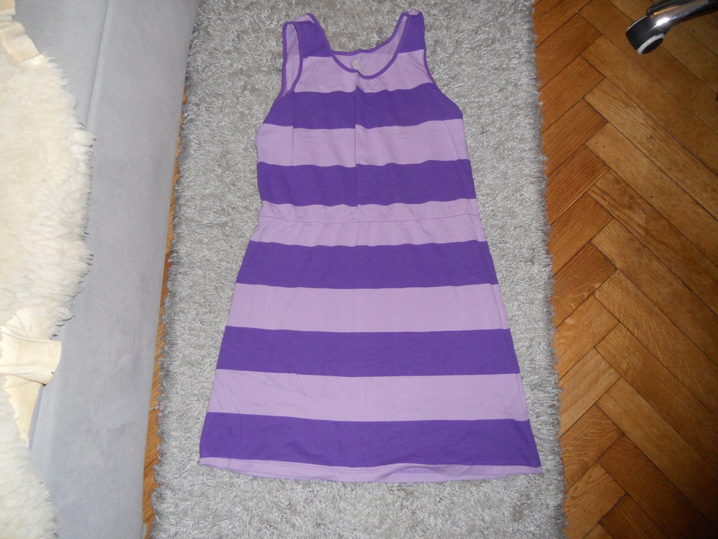 Sukienka w paski fioletowe H&M 158/164 st bdb