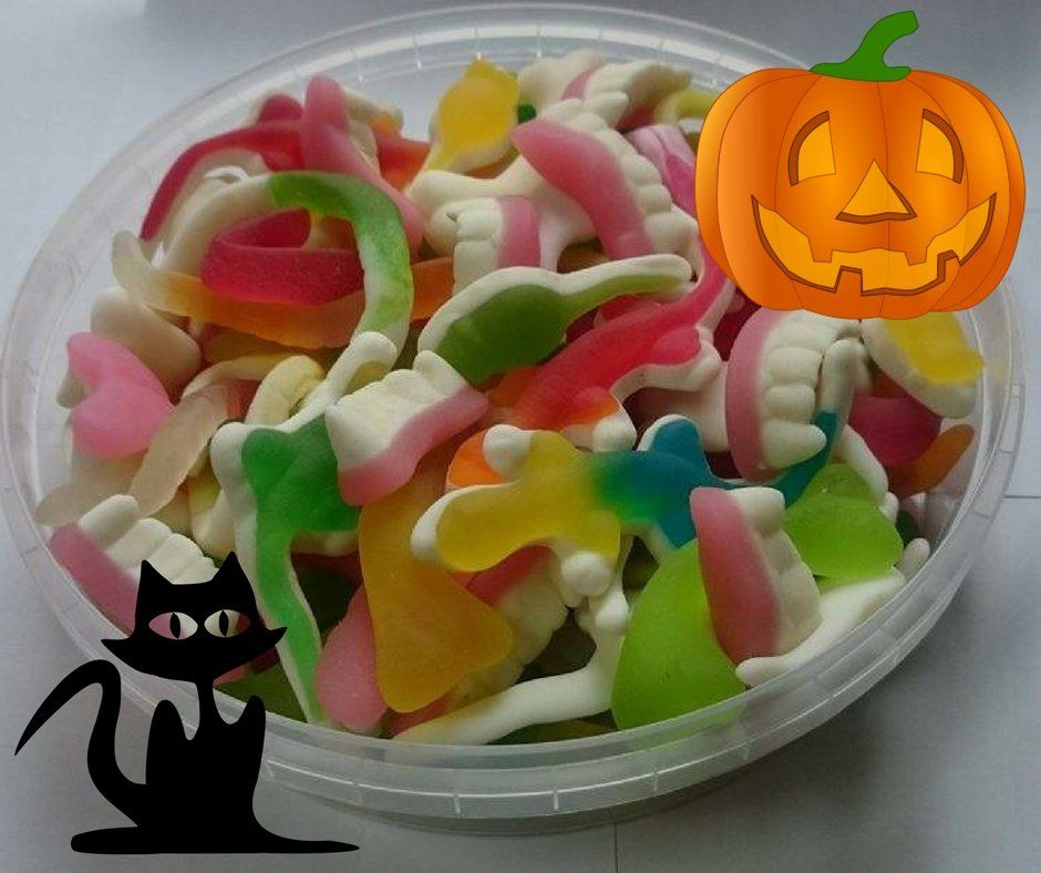 MIX żelków na Halloween 1 kg w plastikowym poj.