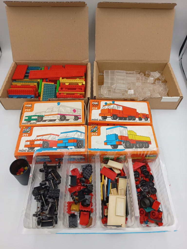 KLOCKI PEBE MINI AUTO ORYGINAŁ Z PRL DDR DUŻY ZESTAW