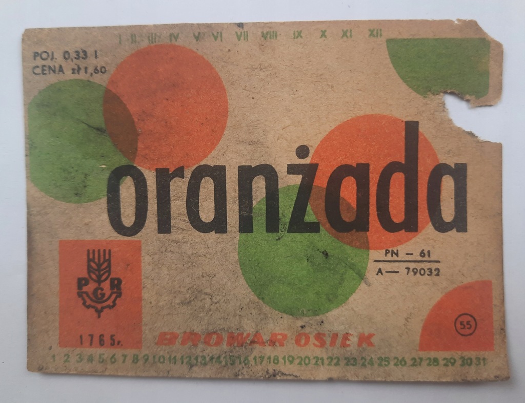 Etykieta oranżada Browar Osiek