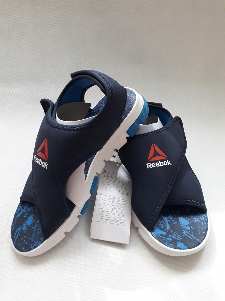 Sandałki Reebok Wave Glider granatow-białe rzepy