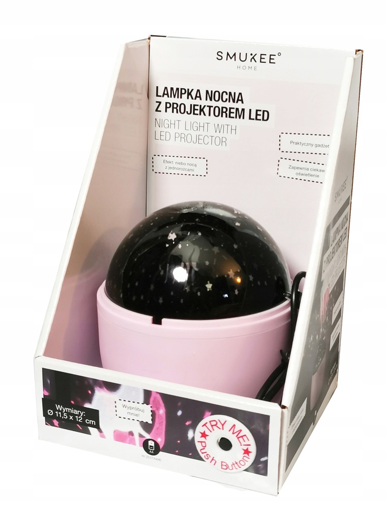 LAMPKA nocna zProjektorem LED SMUKKE róż