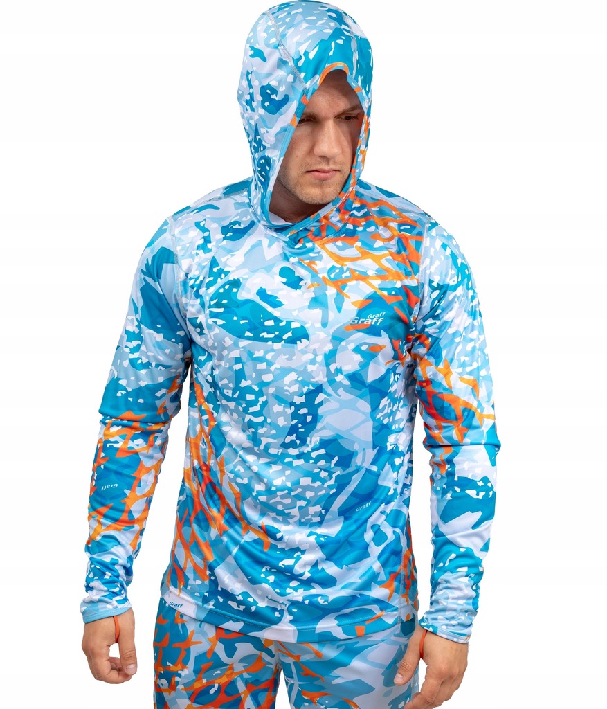 Bluza UPF50 GRAFF z kapturem 964-CL-2 XL nieb