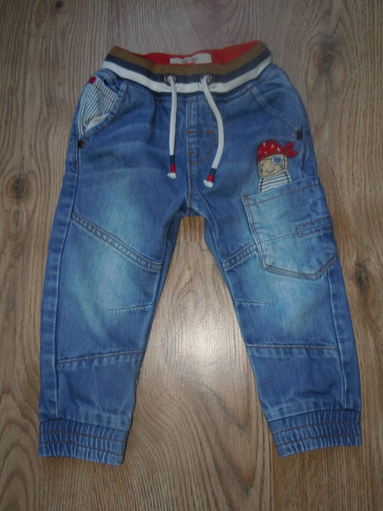 NEXT jeansy na GUMIE 92 cm z PIRATEM