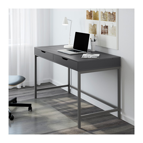IKEA ALEX biurko z 2 szufladami 131x60 cm szary 7060178895