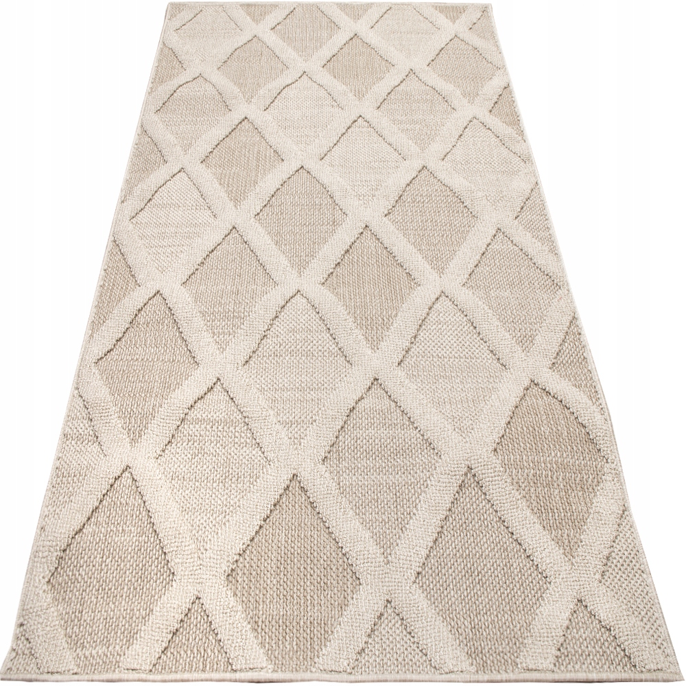 Nowoczesny dywan tkany na płasko BEŻOWY dywan 80x150 uniwersalny costa