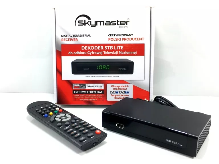 DEKODER DVB-T2 SKYMASTER STB T90 LITE N2 +PILOT