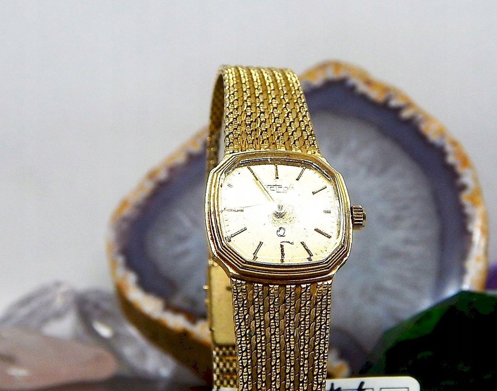 Zegarek damski Ectron piękny złota bransoletka