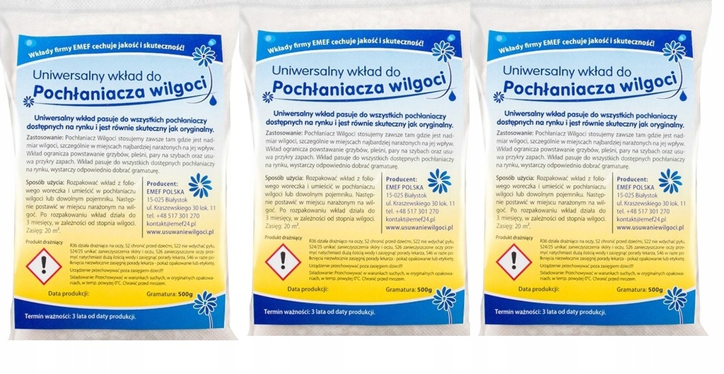 Pochłaniacz Wilgoci Osuszacz - wkłady 500g x 20szt