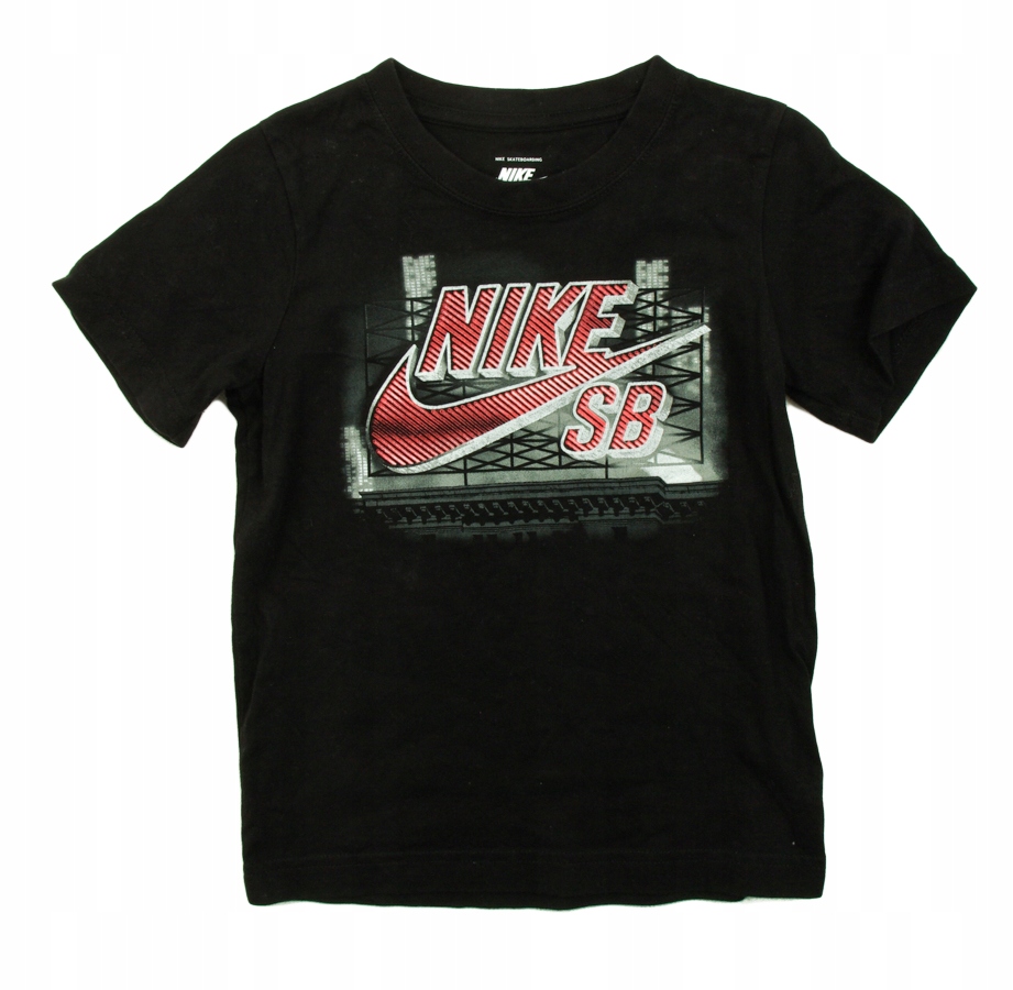 NIKE Czarny T'shirt z nadrukiem r 116-122