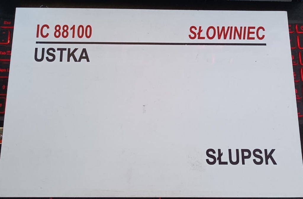 Tablica Relacyjna PKP TLK Słowiniec (Ustka Słupsk)