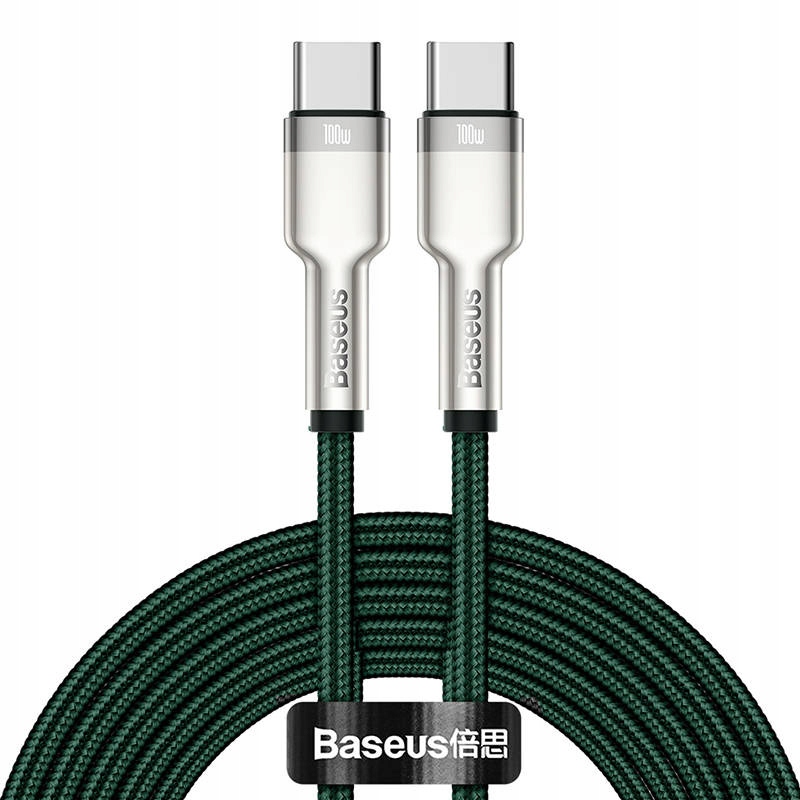 Kabel USB-C do USB-C Baseus Cafule, 100W, 2m (zielony)