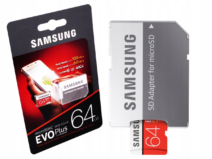 KARTA PAMIĘCI MICRO SD SAMSUNG EVO+ 64GB 100 MB/s