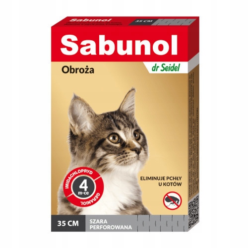 Sabunol obroża szara dla kota 35cm