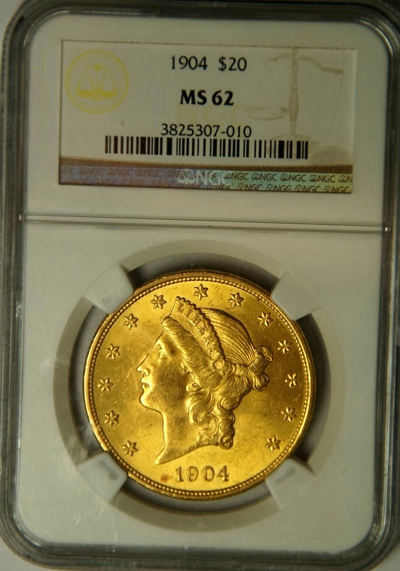 Купить 20 долларов 1904 года США - золото, NGC MS62: отзывы, фото, характеристики в интерне-магазине Aredi.ru