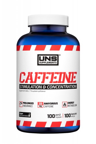 UNS CAFFEINE 100 kaps 200 mg ENERGIA KOFEINA