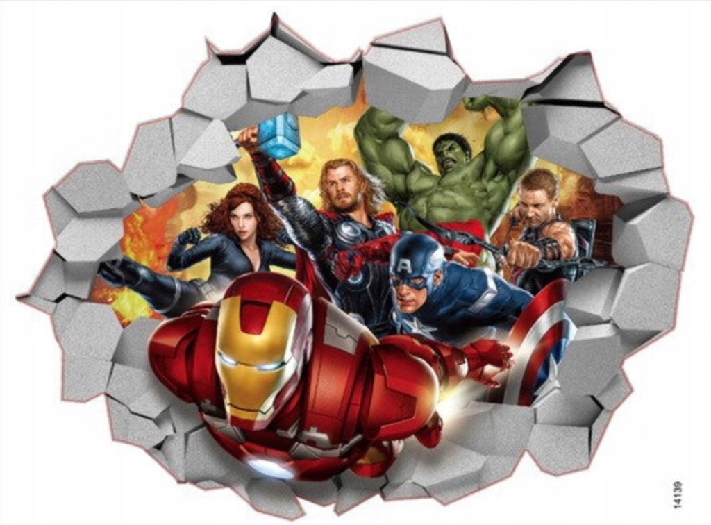 Naklejki na ścianę szafkę AVENGERS IRON MAN THOR