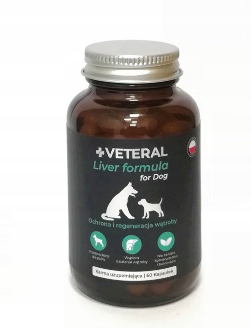 Liver Formula for Dog 60 kaps. Veteral Wątroba Psy 1+1 GRATIS