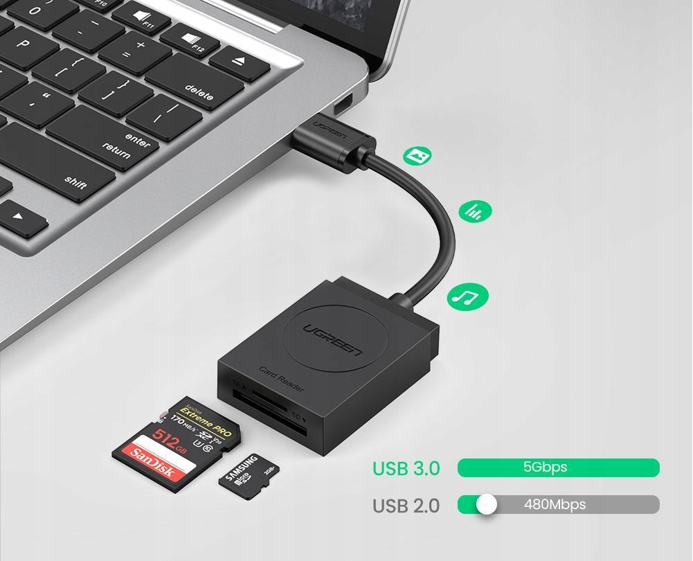 Купить UGREEN USB-адаптер Устройство чтения карт памяти microSD SDHC: отзывы, фото, характеристики в интерне-магазине Aredi.ru