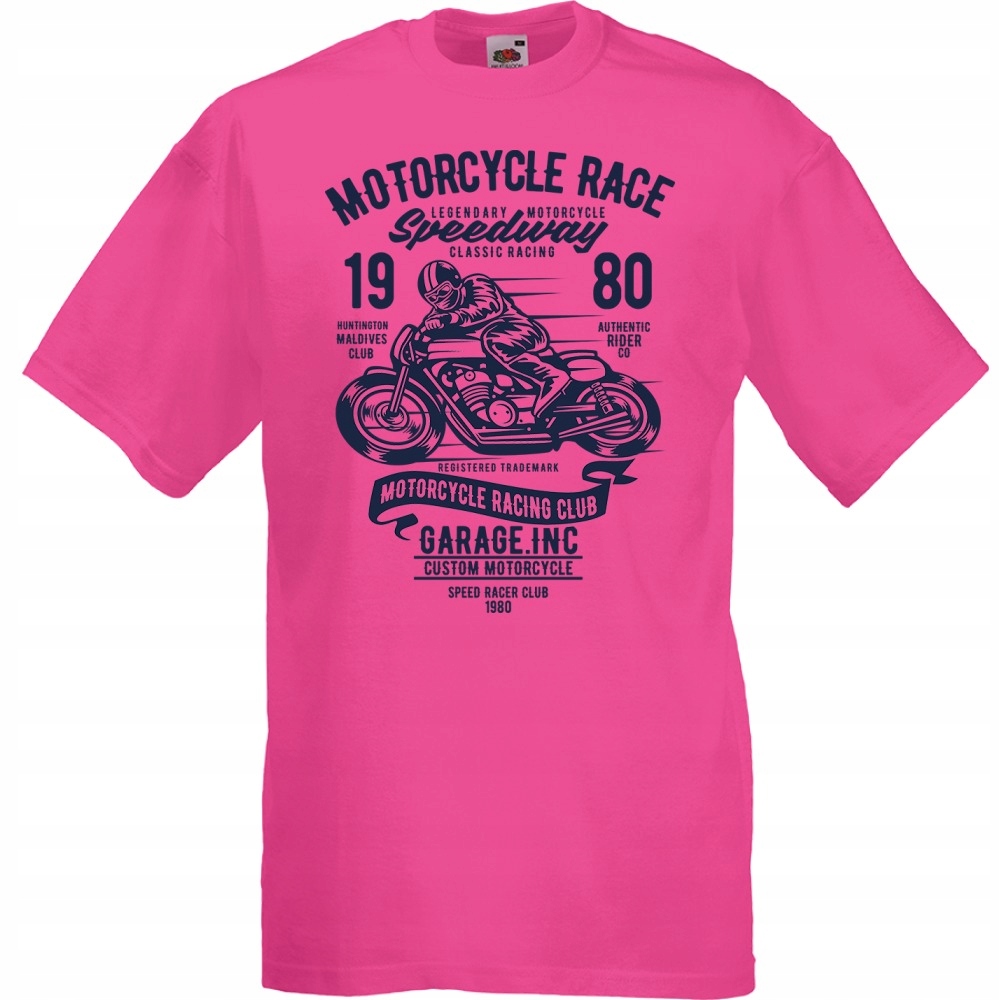 Koszulka motocykl motor motocyklista kask XL fuksj