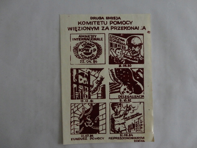 SOLIDARNOSC BLOCZEK EMISJA KOMITETU POMOCY WIEZNIOM